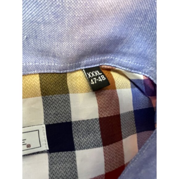 MorCouture Mens Multicolor Plaid Button Up Dress Shirt Size XL XXXL 4XL - Picture 12 of 12